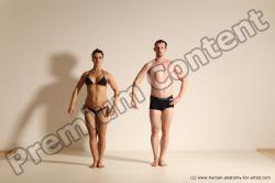 Underwear Woman - Man White Average Short Brown Dancing Dynamic poses Academic